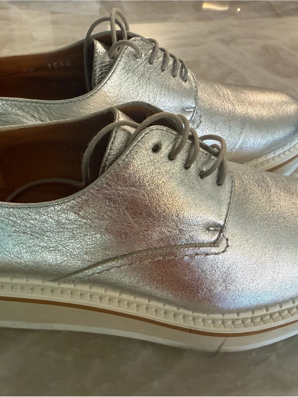 Robert Clergerie Silver Metallic Platform Shoes